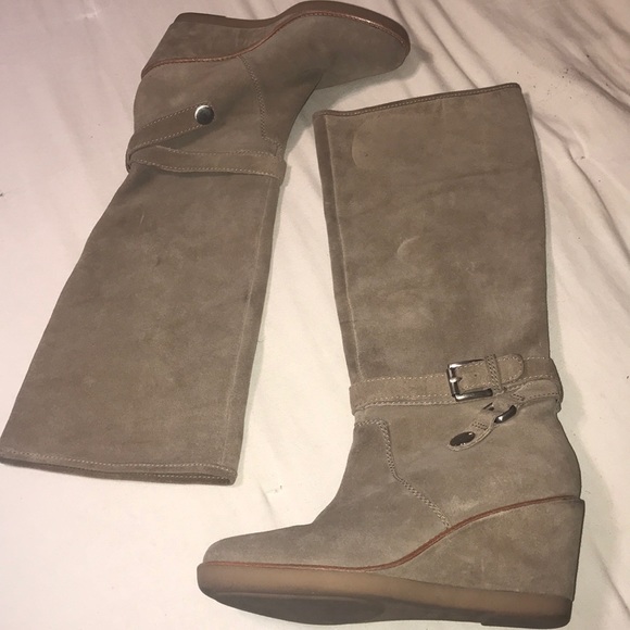 Coach Shoes - Coach Suede Beige Boot